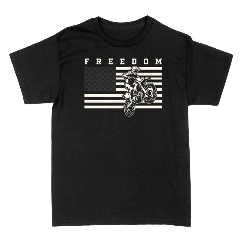 T-shirts: Motocross et drapeau am&eacute;ricain Freedom