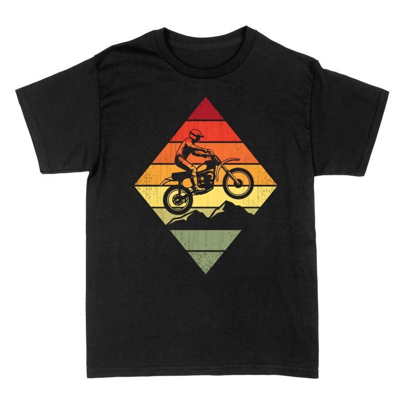 T-shirts: Motocross saut au coucher de soleil r&eacute;tro