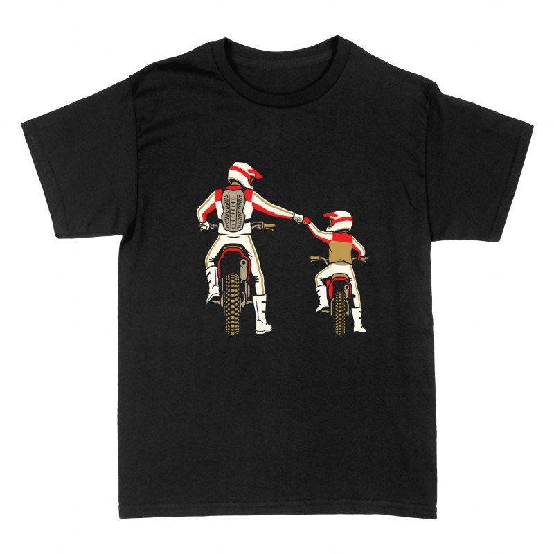 T-shirts: P&egrave;re et fils motocross check