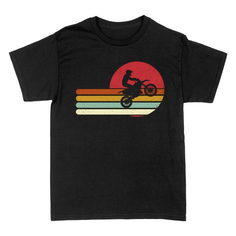 T-shirts: Motocross en roue arri&egrave;re r&eacute;tro