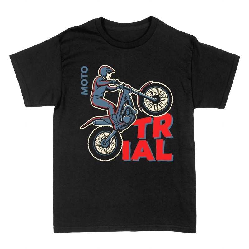 T-shirts: Pilote de moto trial en roue arri&egrave;re