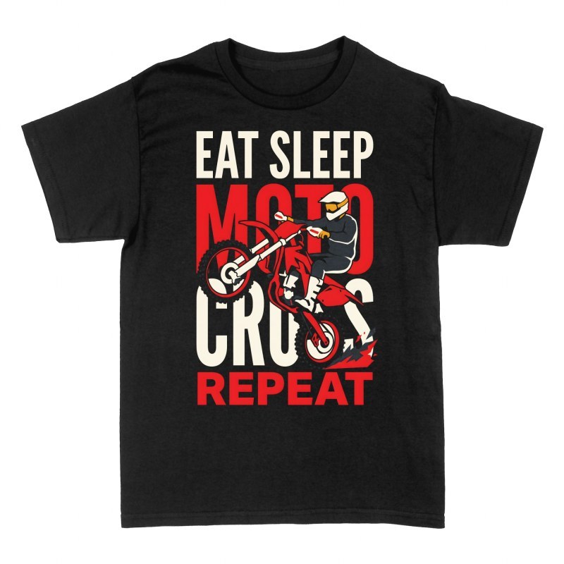 T-shirts: Manger dormir motocross recommencer