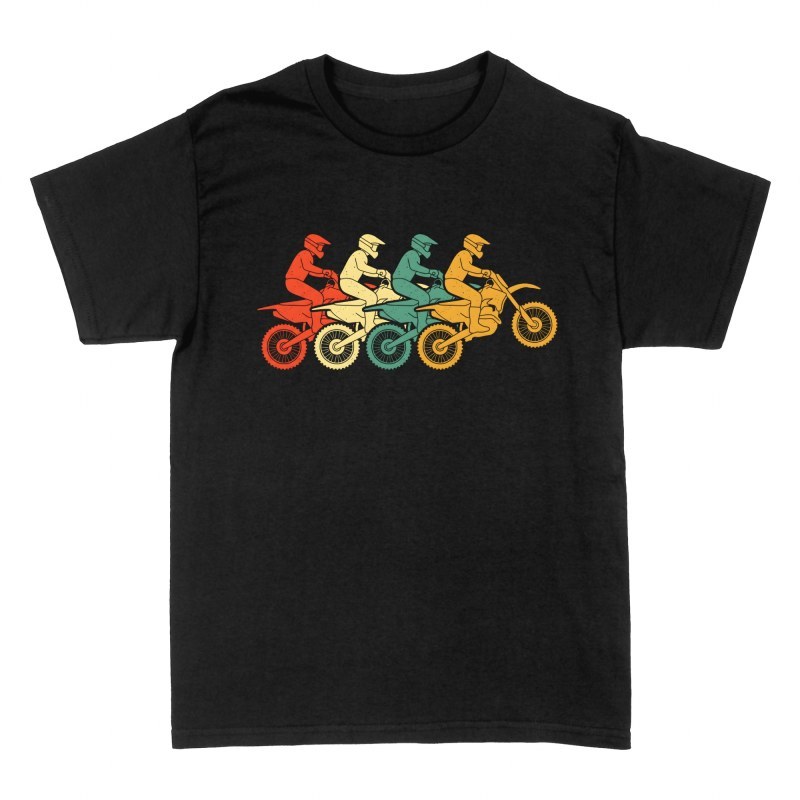 T-shirts: S&eacute;quence motocross vintage multicolore