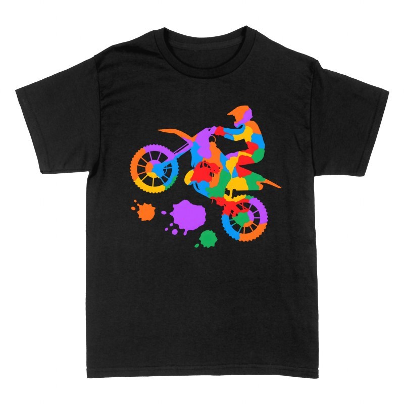 T-shirts: Saut de motocross et &eacute;claboussures