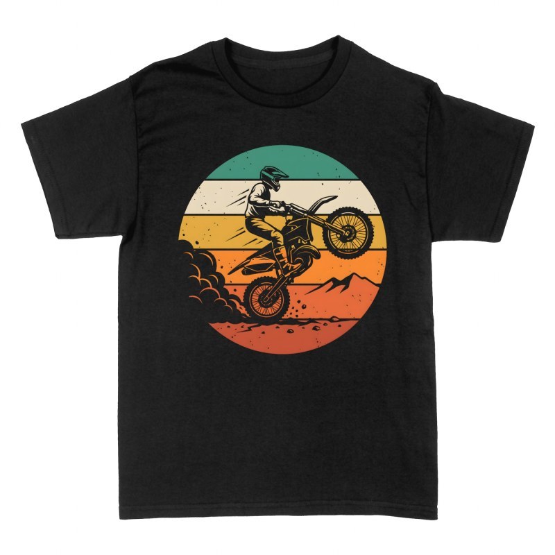 T-shirts: Motocross au coucher de soleil r&eacute;tro