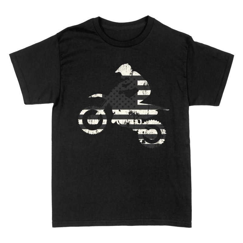 T-shirts: Pilote de motocross drapeau am&eacute;ricain