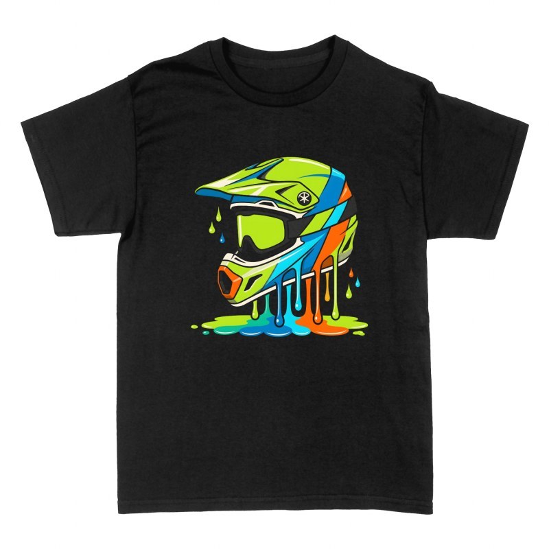 T-shirts: Casque de motocross d&eacute;goulinant