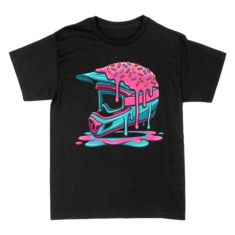 T-shirts: Casque motocross gla&ccedil;age donut