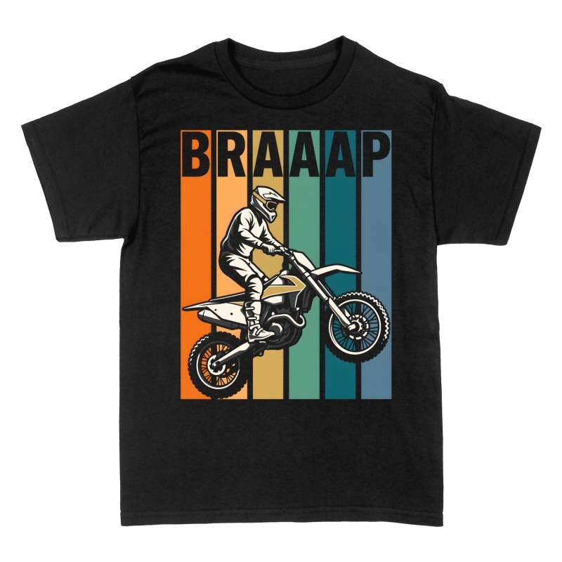 T-shirts: Pilote de motocross saut braaap r&eacute;tro