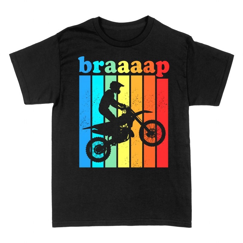 T-shirts: Motocross saut et arc-en-ciel r&eacute;tro