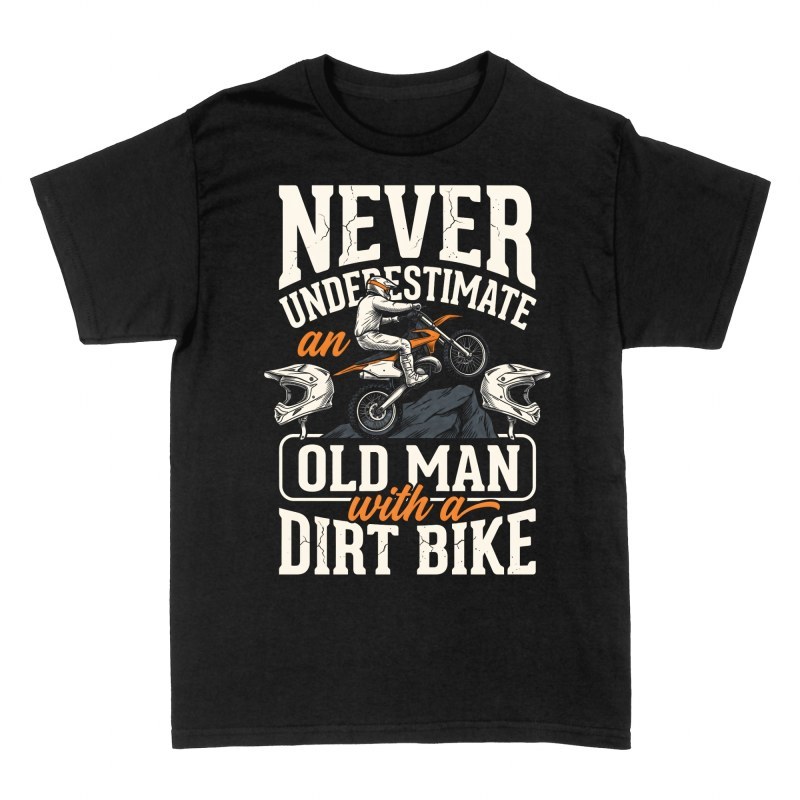T-shirts: Vieil homme en moto cross