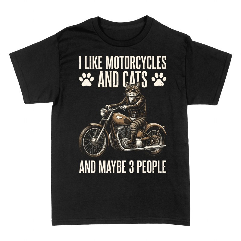 T-shirts: Chat motard et 3 personnes