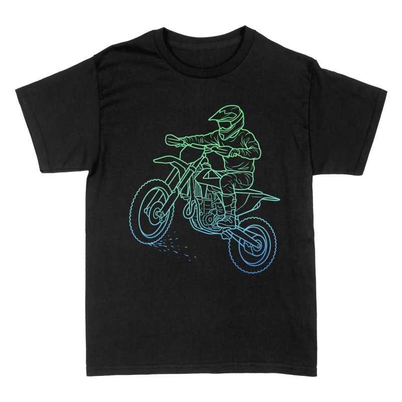 T-shirts: Pilote de motocross en saut d&eacute;grad&eacute;