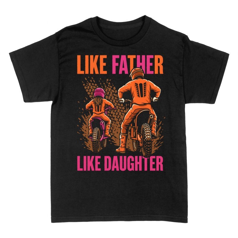 T-shirts: Tel p&egrave;re telle fille motocross