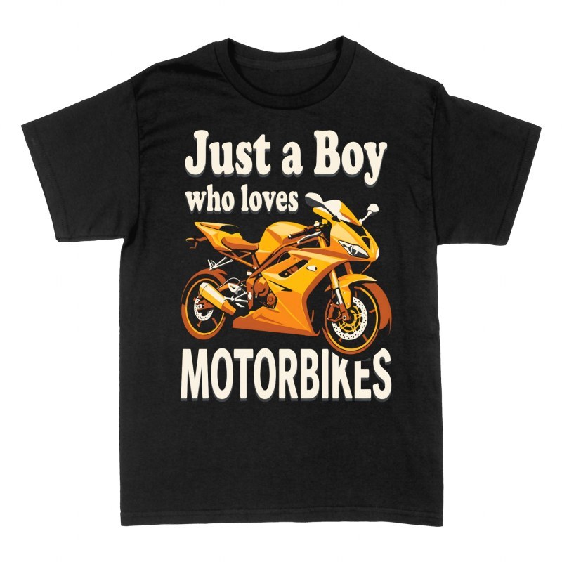 T-shirts: Gar&ccedil;on passionn&eacute; de moto sportive jaune