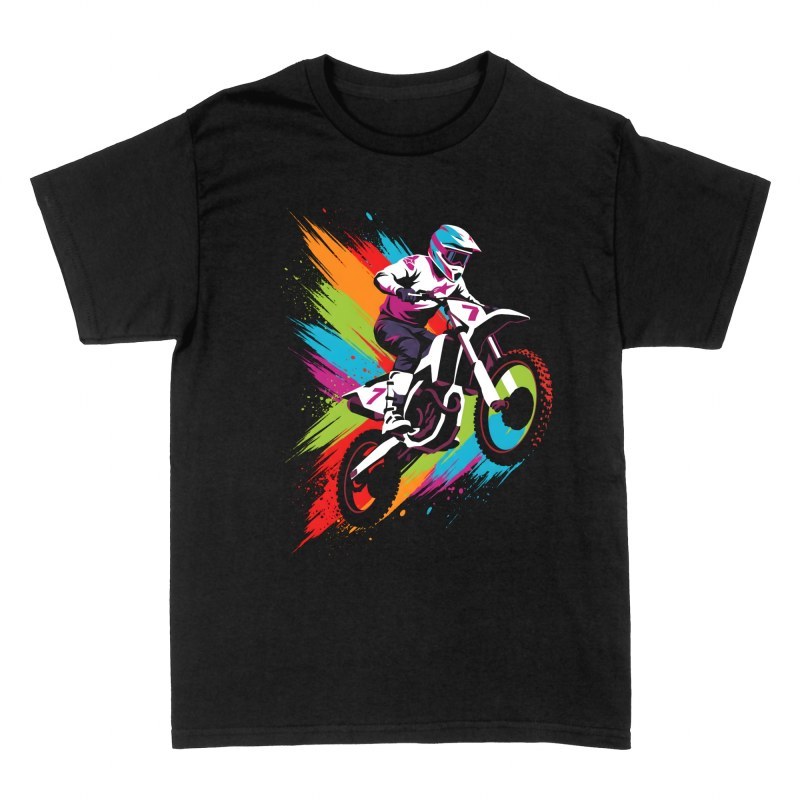 T-shirts: Pilote de motocross saut splash art