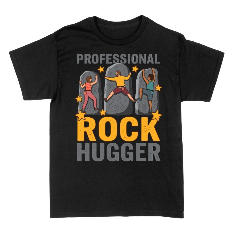 T-shirts: &Eacute;treinte de rocher pour grimpeur