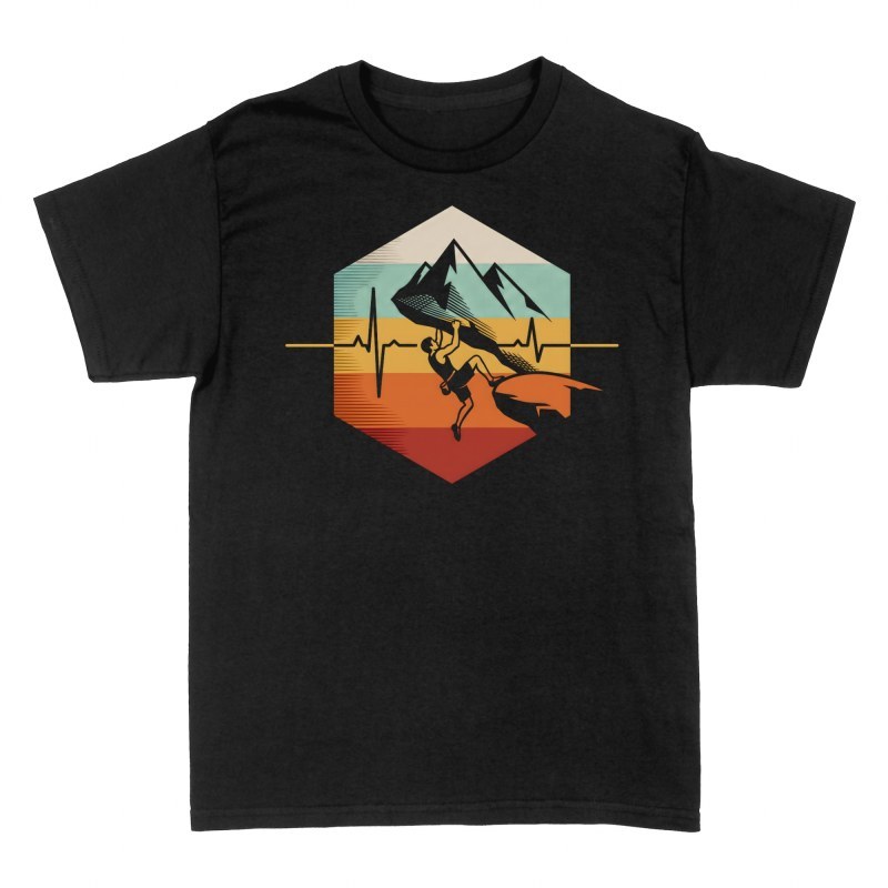 T-shirts: Escaladeur avec battement de c&oelig;ur r&eacute;tro