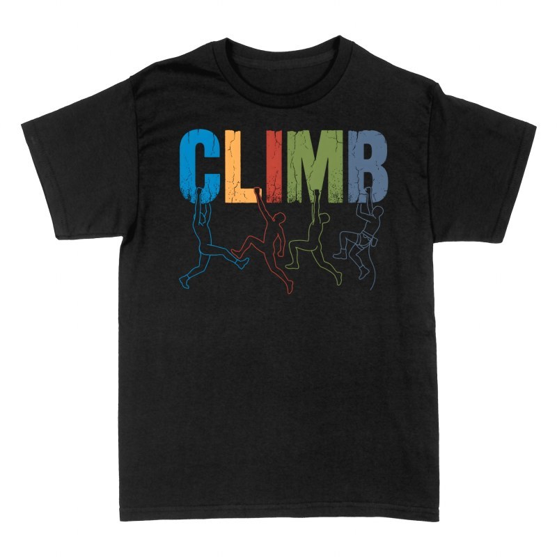 T-shirts: Grimpeurs suspendus aux lettres Climb