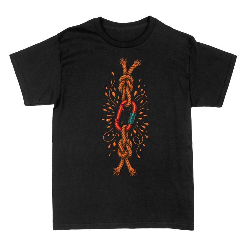 T-shirts: Mousqueton et corde d'escalade