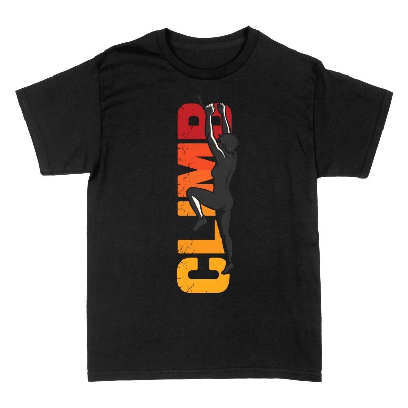 T-shirts: Silhouette femme escalade Climb r&eacute;tro