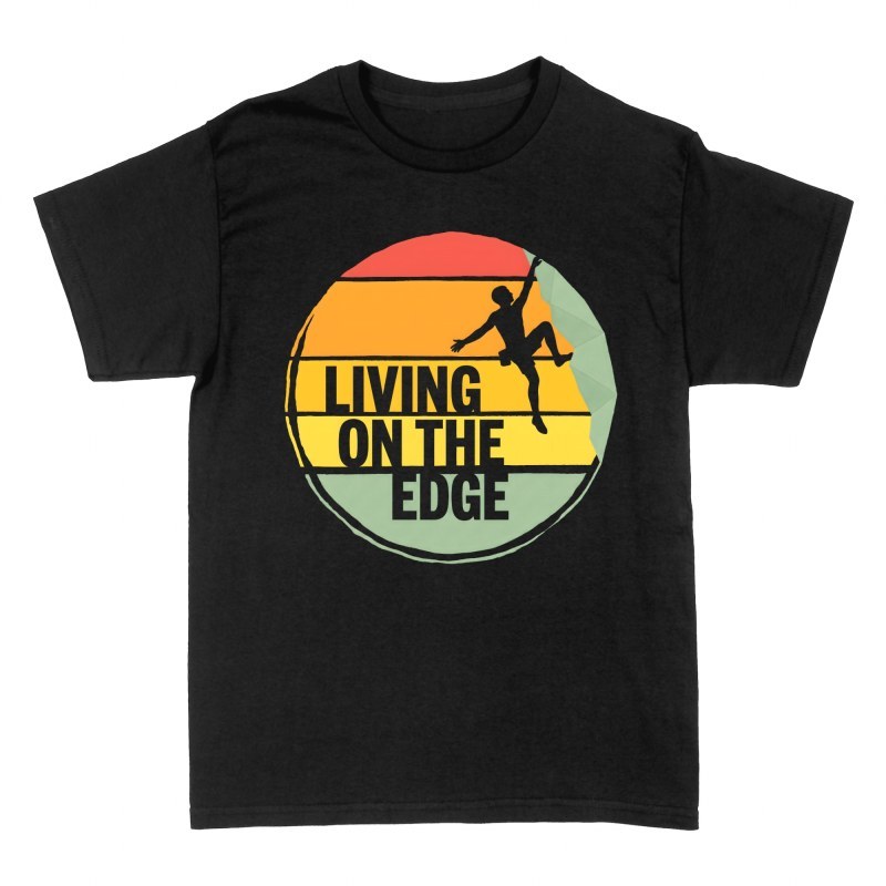 T-shirts: Escalade au coucher de soleil retro