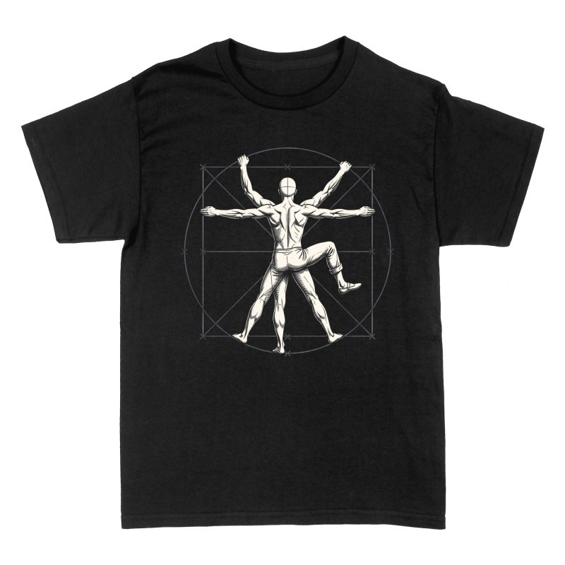 T-shirts: Homme de Vitruve mettant son pantalon