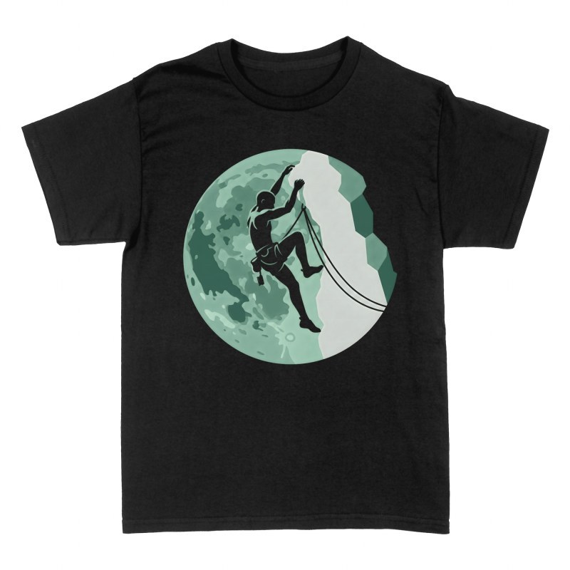 T-shirts: Grimpeur sur falaise sous la lune
