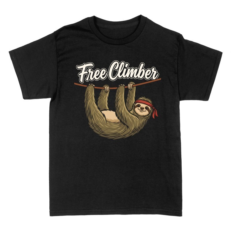T-shirts: Paresseux grimpeur Free Climber