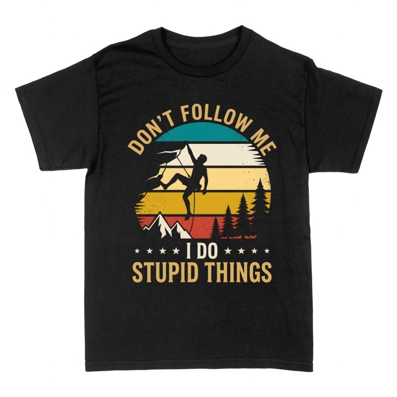 T-shirts: Escalade et coucher de soleil r&eacute;tro