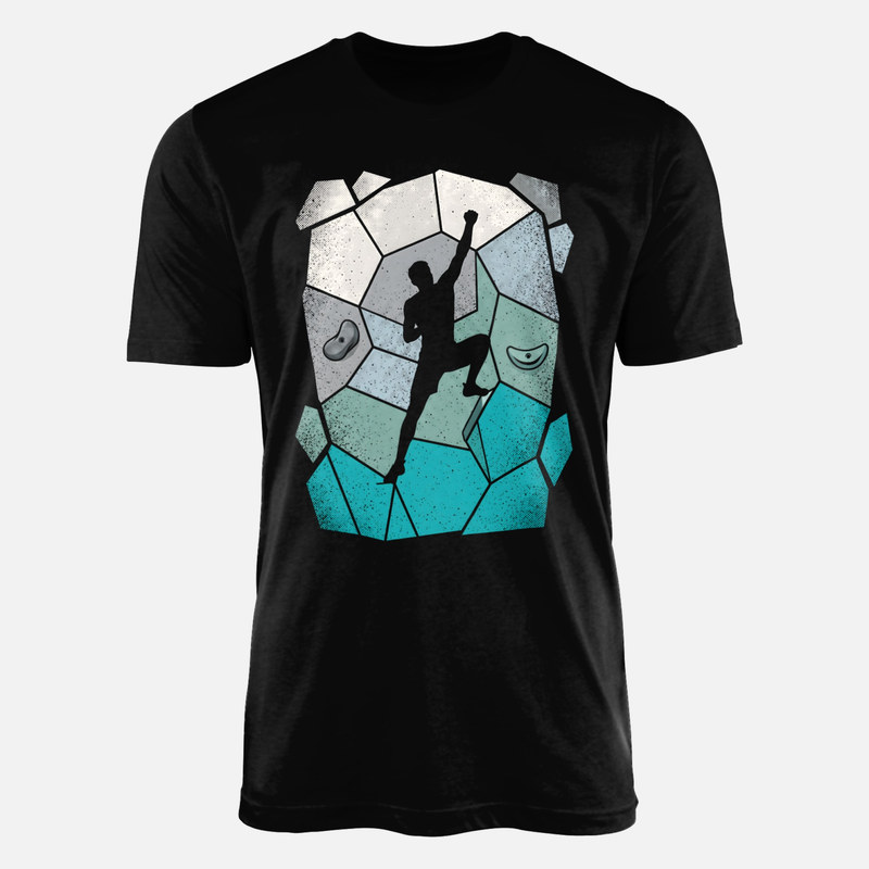 T-shirts: Grimpeur sur mur g&eacute;om&eacute;trique