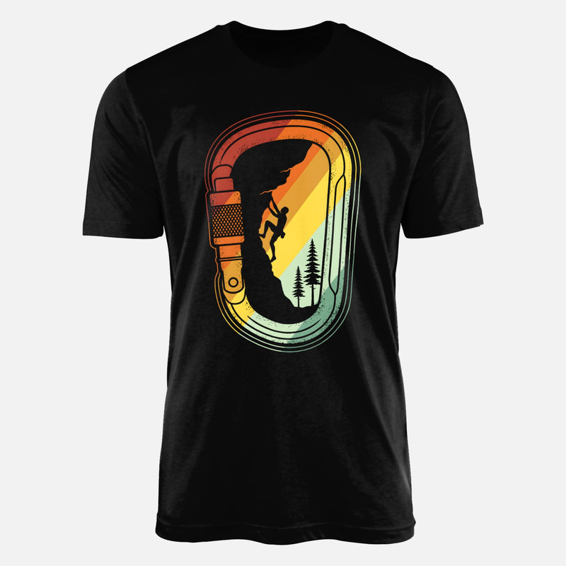 T-shirts: Grimpeur dans un mousqueton r&eacute;tro