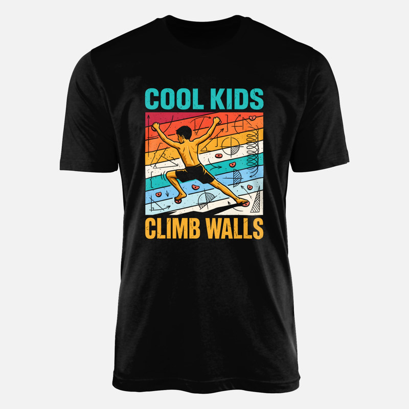 T-shirts: Enfant escalade et sch&eacute;mas r&eacute;tro