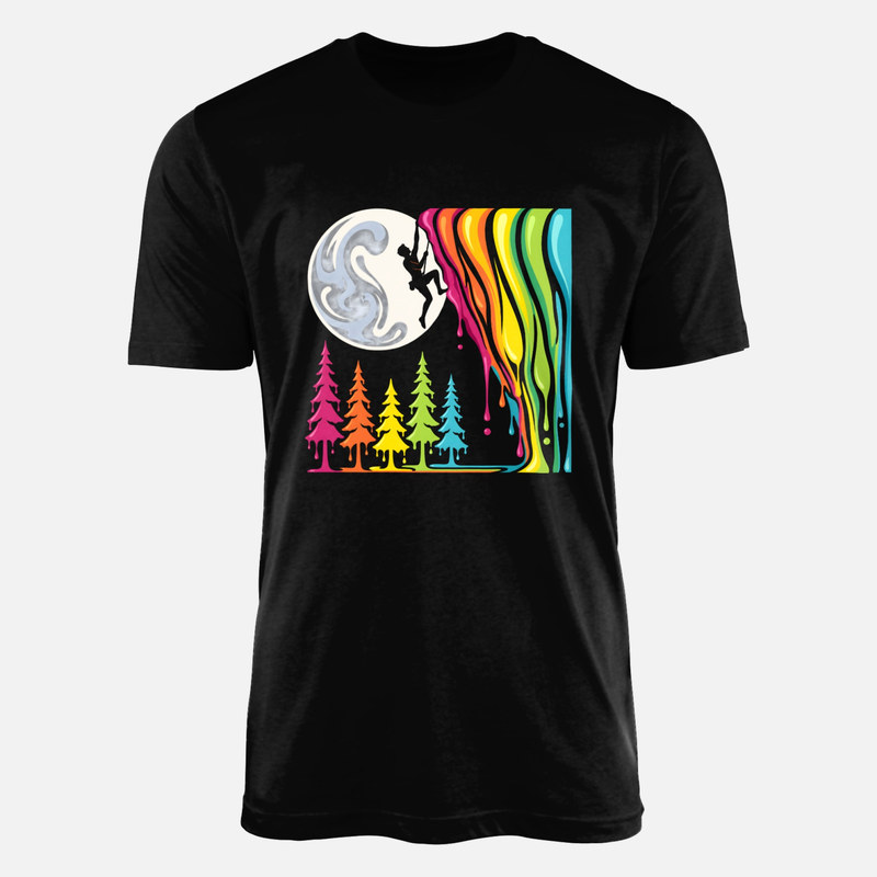 T-shirts: Grimpeur sur falaise de peinture psych&eacute;d&eacute;lique