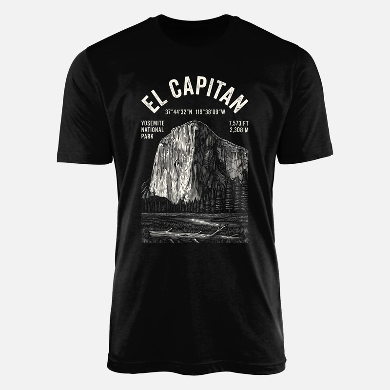 T-shirts: El Capitan Yosemite gravure vintage