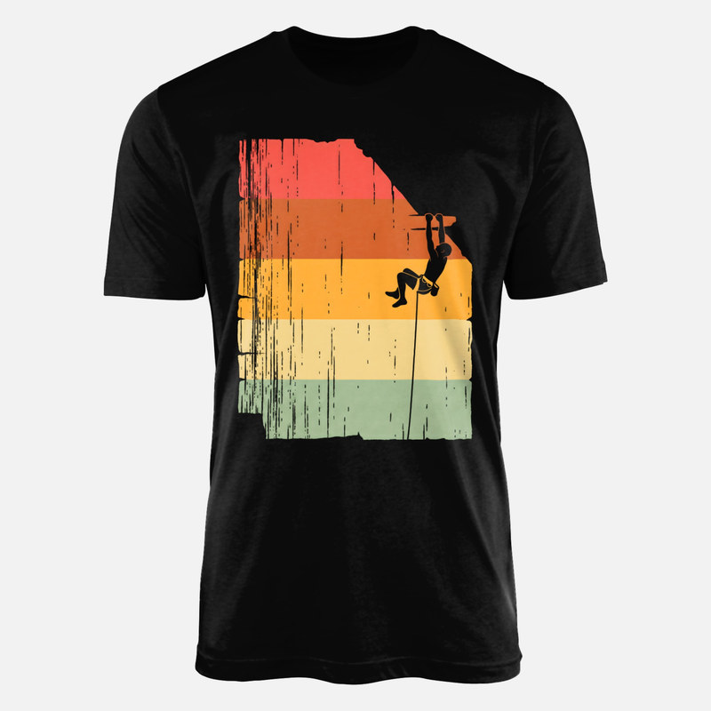 T-shirts: Grimpeur en falaise r&eacute;tro vintage