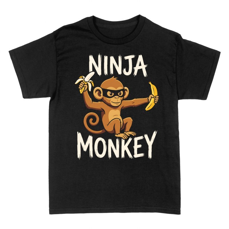 T-shirts: Singe ninja avec bananes