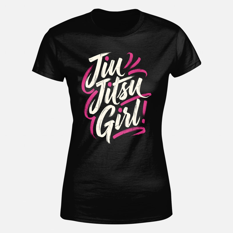T-shirts: Fille jiu-jitsu typographie pinceau