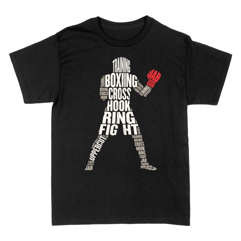 T-shirts: Silhouette boxeur calligramme