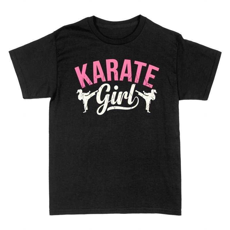 T-shirts: Fille karat&eacute;ka avec coup de pied