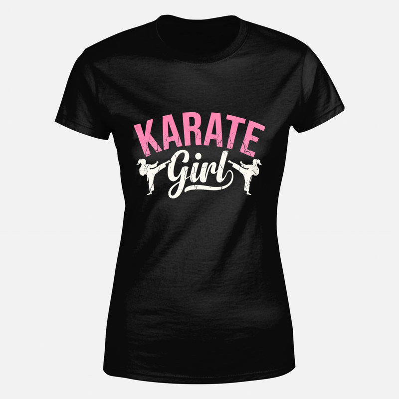 T-shirts: Fille karat&eacute;ka avec coup de pied