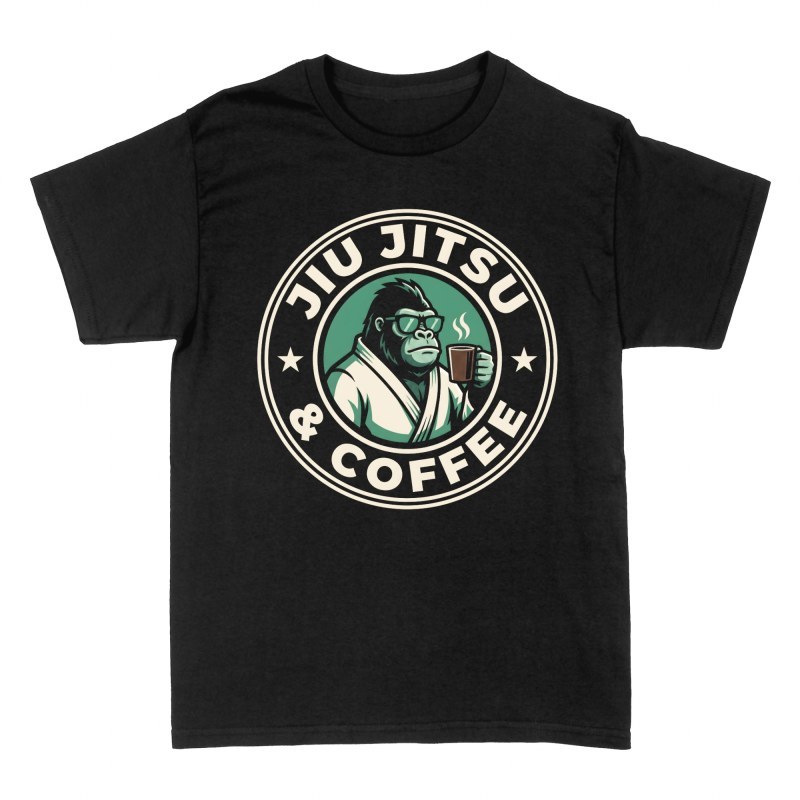 T-shirts: Gorille jiu-jitsu et caf&eacute;