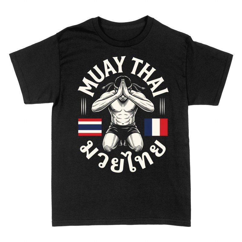 T-shirts: Muay thai France Tha&iuml;lande wai kru