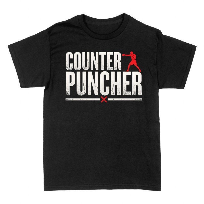 T-shirts: Boxeur contre-attaquant silhouette rouge