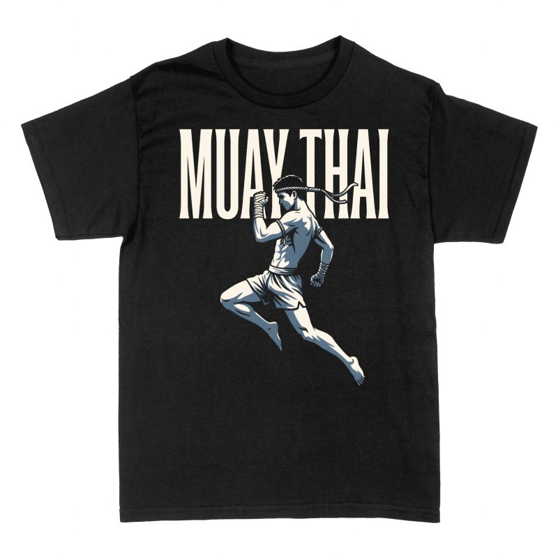 T-shirts: Combattant muay tha&iuml; en saut