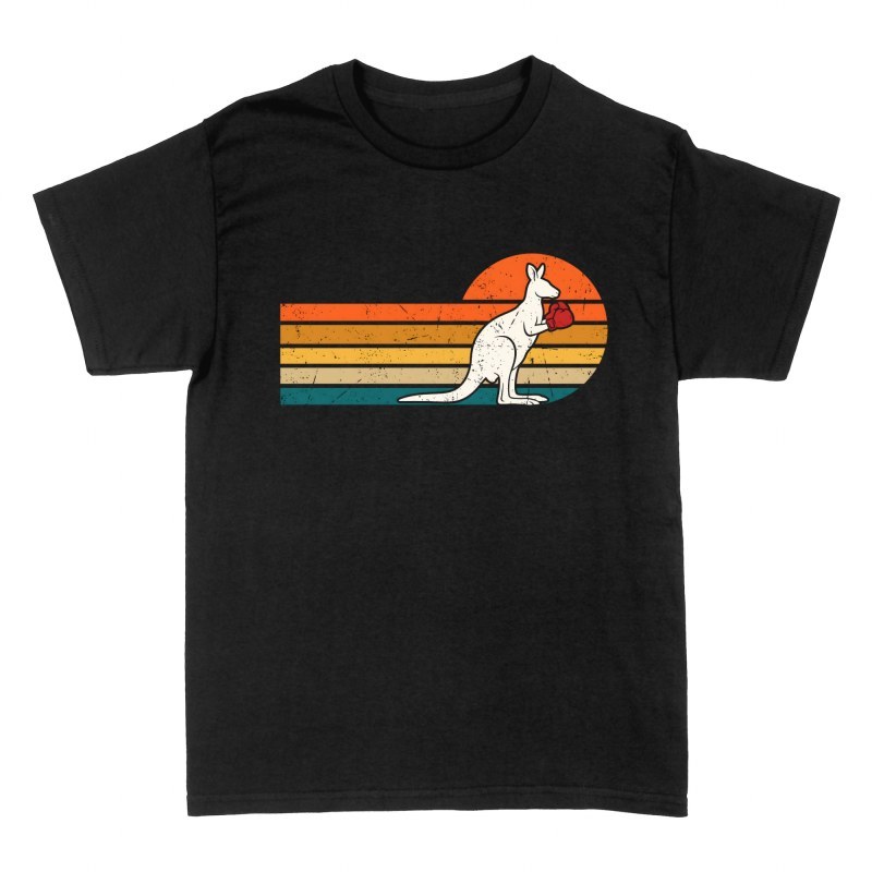T-shirts: Kangourou boxeur coucher de soleil r&eacute;tro