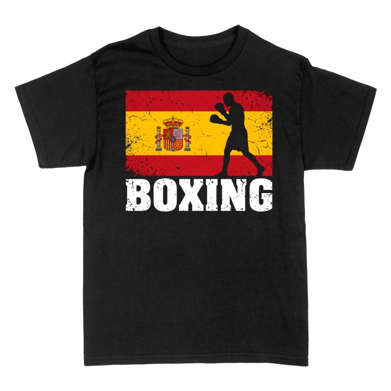 T-shirts: Boxe et drapeau d'Espagne vintage