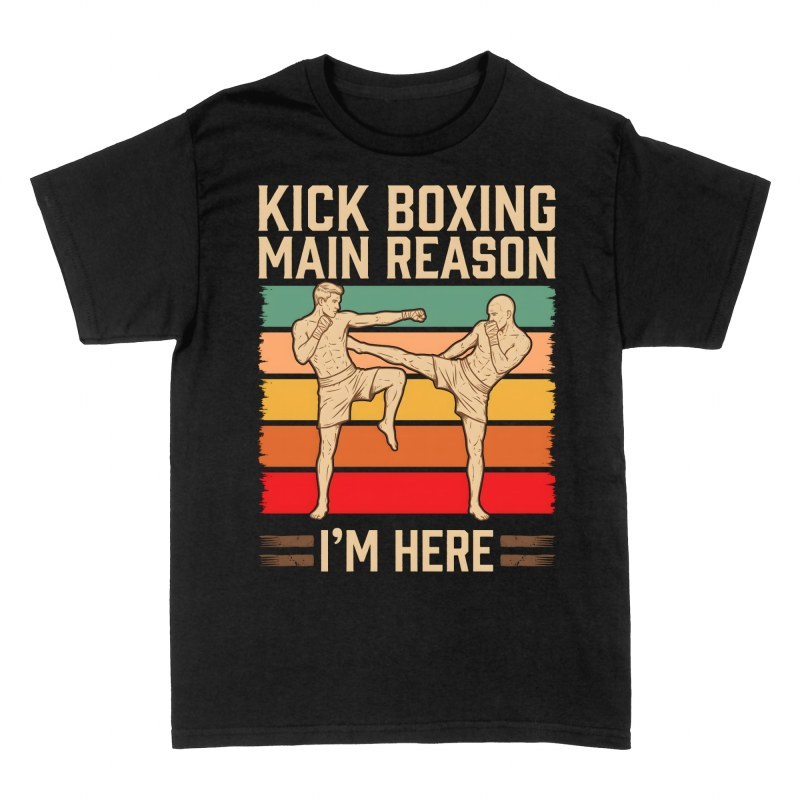 T-shirts: Kickboxing raison d'&ecirc;tre ici r&eacute;tro