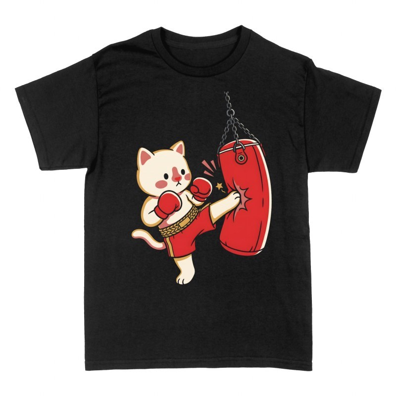 T-shirts: Chat boxeur frappant le sac