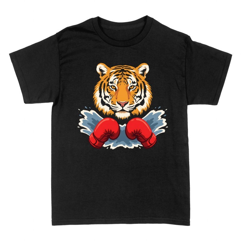 T-shirts: Tigre boxeur avec gants rouges